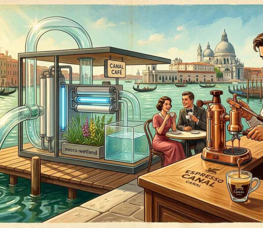 Кава з каналів Венеції. Ілюстрація ШІ