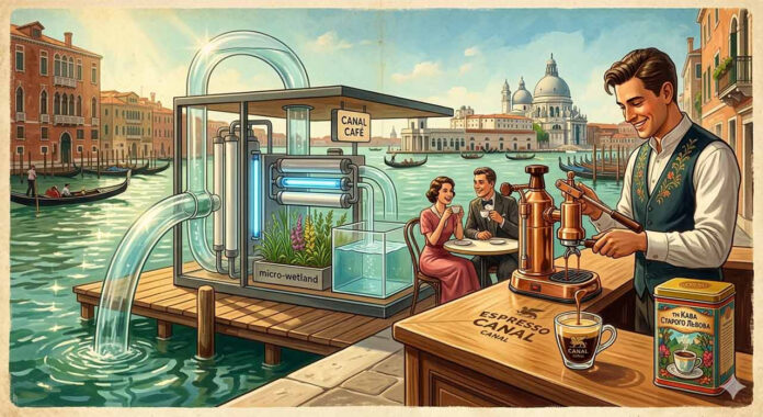Кава з каналів Венеції. Ілюстрація ШІ