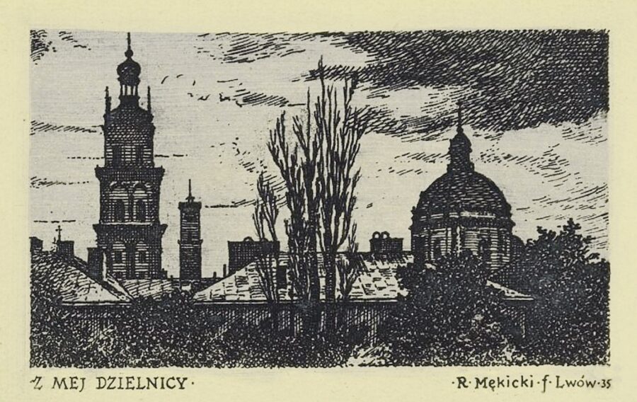 Робота Менкіцького з видом на частину Львова. Фото з https://art.lviv-online.com/rudolf-menkicki/