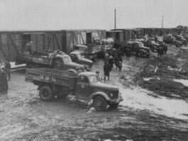 Операція “Захід”. Депортованих заганяють до товарних вагонів. Фото: antisovetsky.blogspot.com