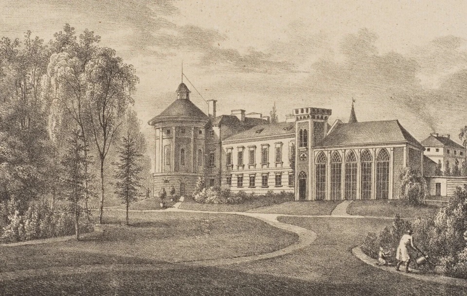 Палац Страхоцького. Гравюра Піллера